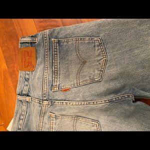 Levi’s Orange Tab Cropped Flare raw hem denim